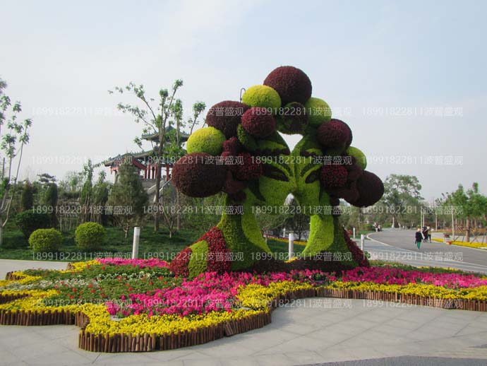 绿植雕塑,西安绿色植物雕塑,花卉立体雕塑,商业广场雕塑,城市景观雕塑