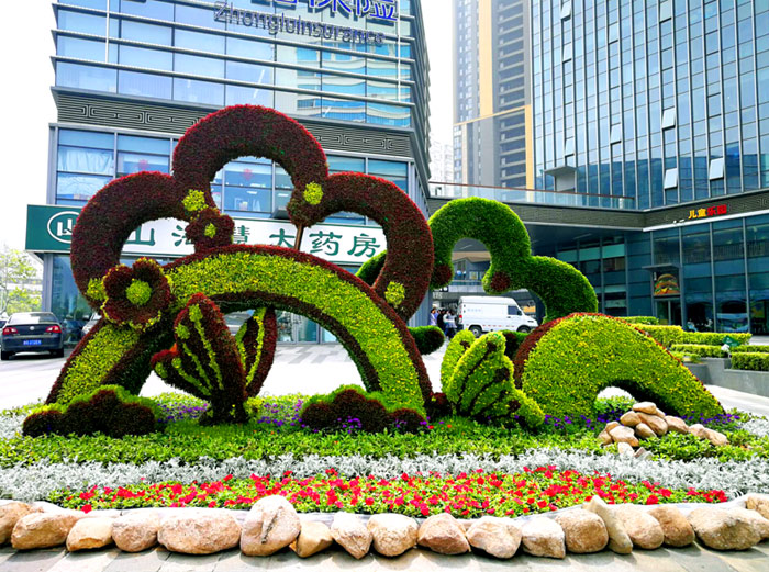 立体花坛绿雕五色草造型赋能城市景观提升