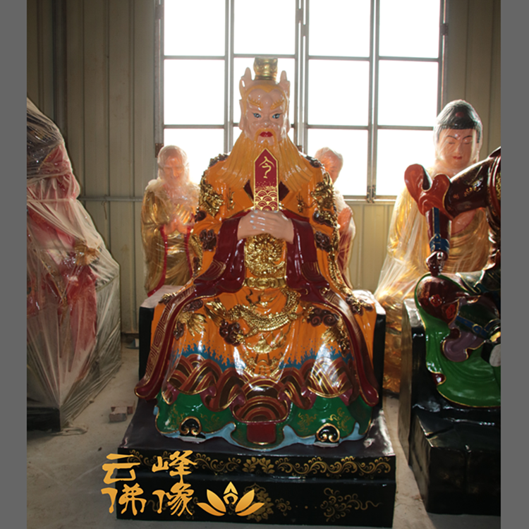 寺庙四海龙王佛像东海龙王雕塑彩绘龙王太子神像图片