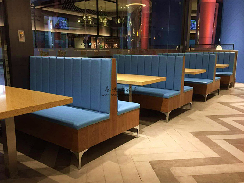 碧江区职工餐厅家具定制食堂转角卡座沙发桌椅组合