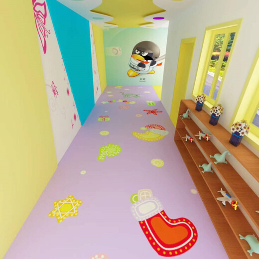 幼儿园教室卡通地板幼儿园卡通地板胶