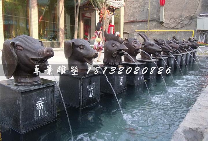 十二生肖兽首,十二生肖喷泉石雕
