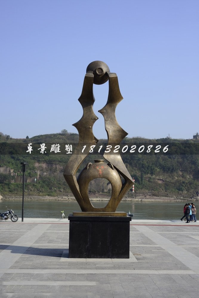 抽象陶罐铜雕 广场景观铜雕.jpg
