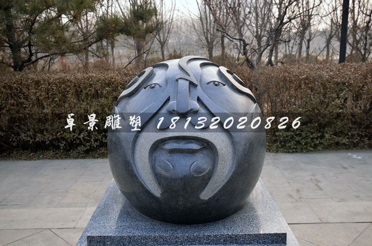 抽象戏曲石雕角色公园景观石雕绘制四象限图片