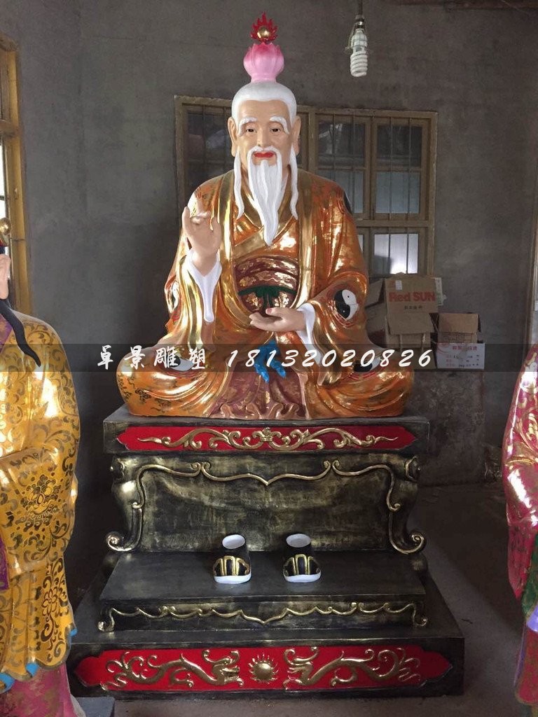 玻璃钢太上老君雕塑玻璃钢仿铜神像雕塑