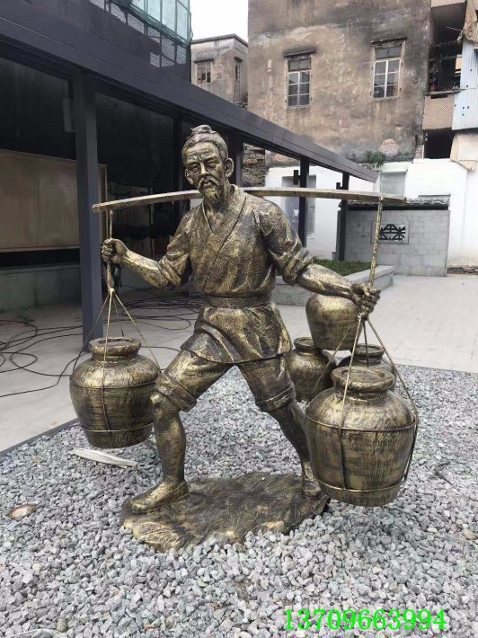 定制玻璃钢人物雕塑，佛山玻璃钢仿铜人物雕塑厂家