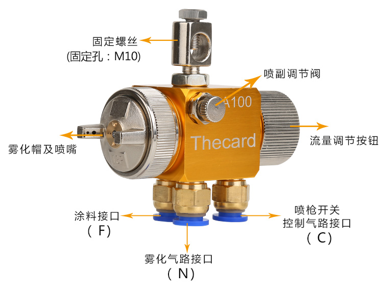 台湾thecard/欧卡奇a-100自动喷枪波峰焊松香吸塑机喷头油漆喷漆枪