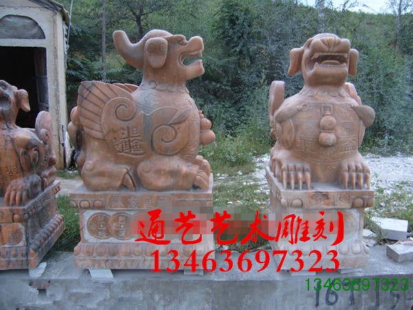 石雕麒麟石雕貔貅报价设计