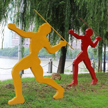 擲標(biāo)槍人物雕塑玻璃鋼標(biāo)槍運(yùn)動員雕塑