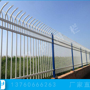 惠州高速服务区围墙栏杆喷涂锌钢围栏三横杆铁栅栏
