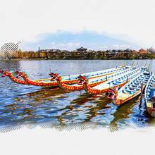 端午节比赛龙舟标准龙舟比赛龙舟国际比赛龙舟玻璃钢龙舟实木龙舟