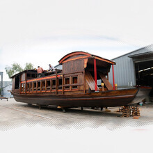 南湖红船1-16米嘉兴红船红船模型一大纪念船可下水实木红船