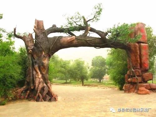 河南假樹大門裝修_河南假樹大門做法_假樹大門雕塑廠家