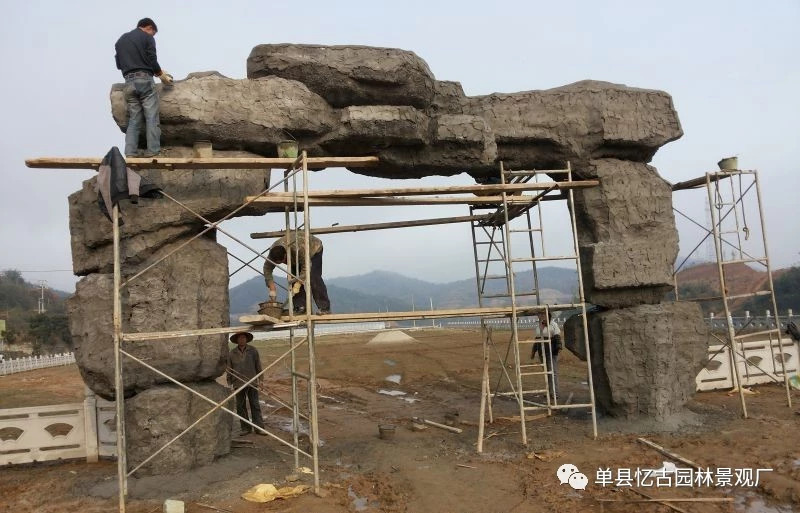 淮南水泥假树大门_淮南假树价格_假树大门总承包