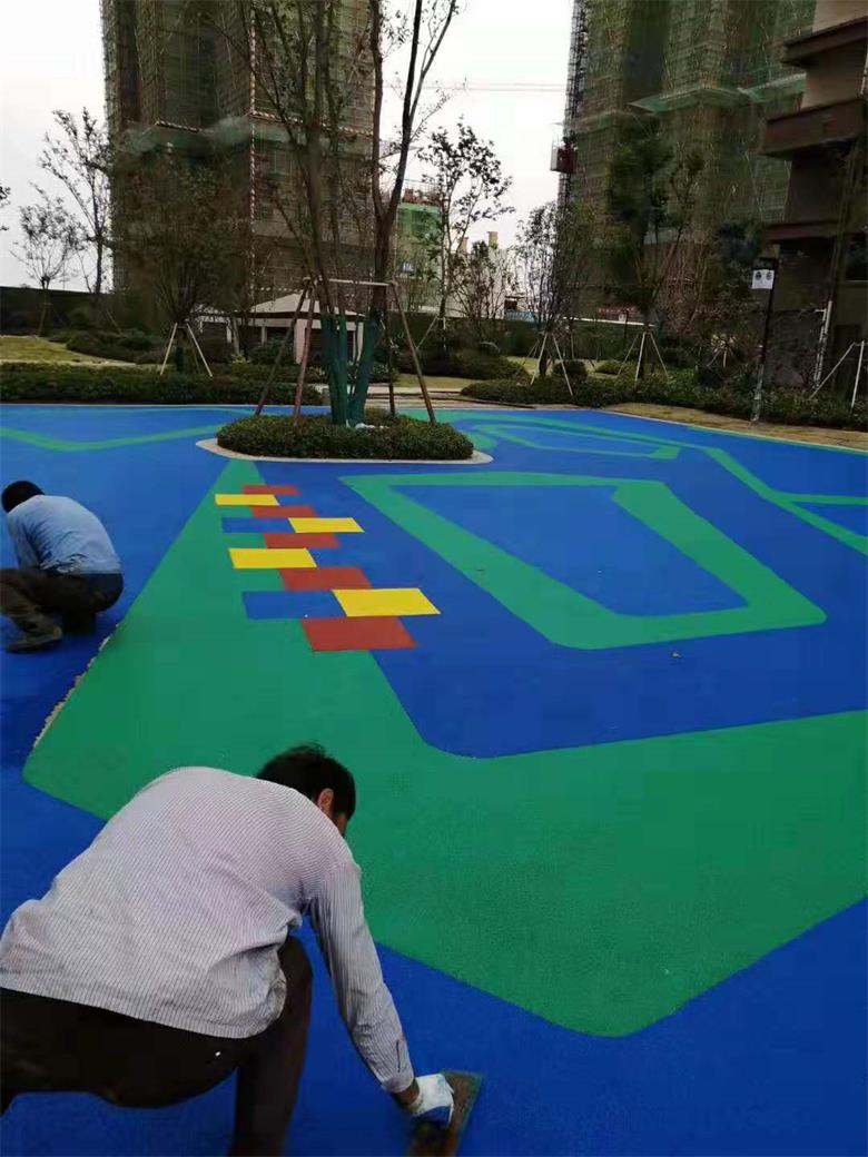 金华公园游乐场塑胶地坪施工