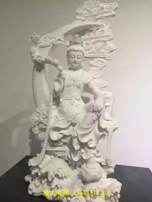 石雕厂家供应汉白玉观自在菩萨雕塑支持定制