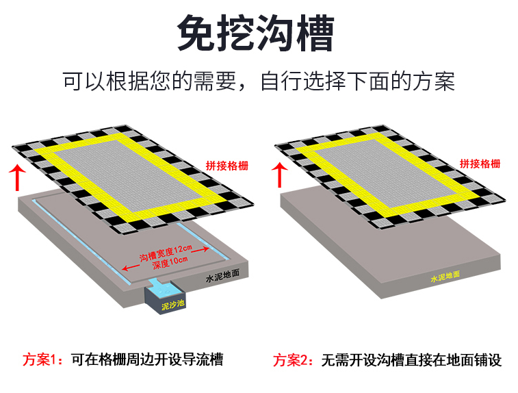 加强型洗车房汽车4s店美容店拼接地面格栅塑料地垫淋浴房排水网格板