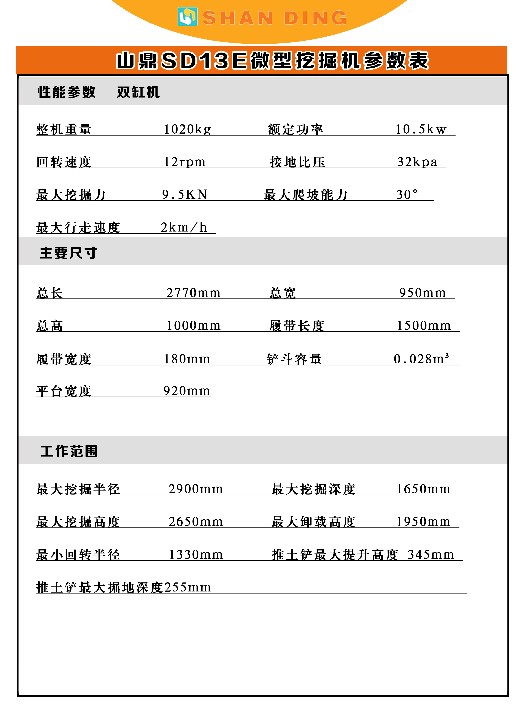 小型勾机参数