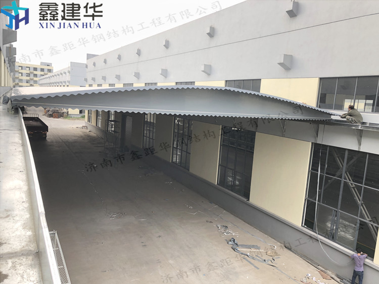 坊子区工厂悬空雨棚/楼顶遮阳篷/移动式推拉雨棚_放心省心