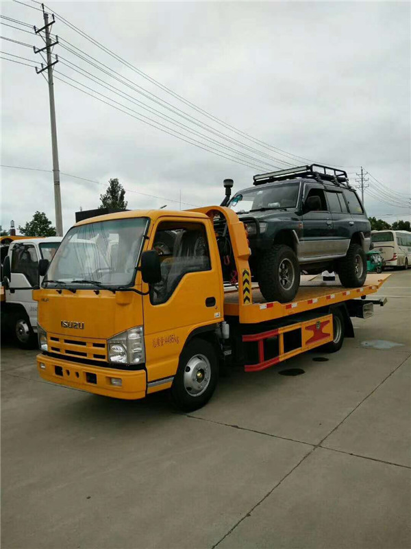 湖北同威清障车2018年报价_五十铃平板清障车