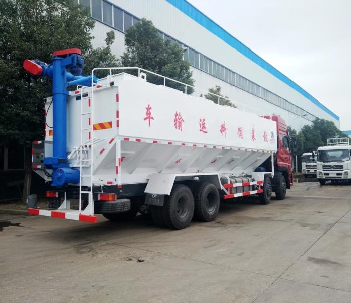 供应天龙前四后八40立方散装饲料车_40方散装饲料车价格及图片