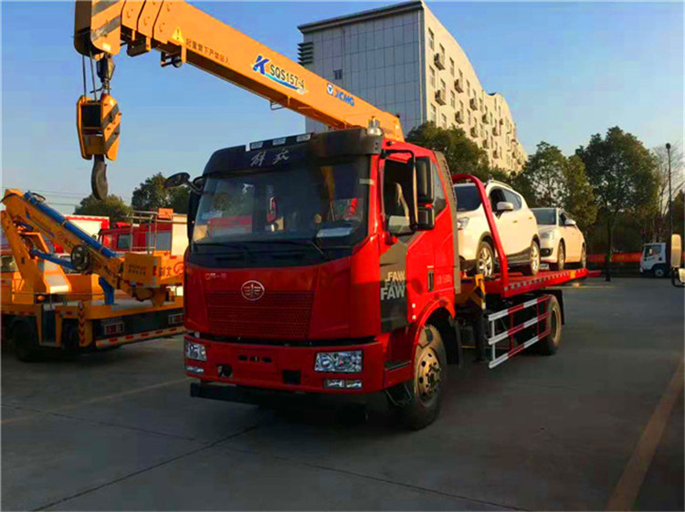 万宁市二手清障车拖车_一拖二型清障拖车