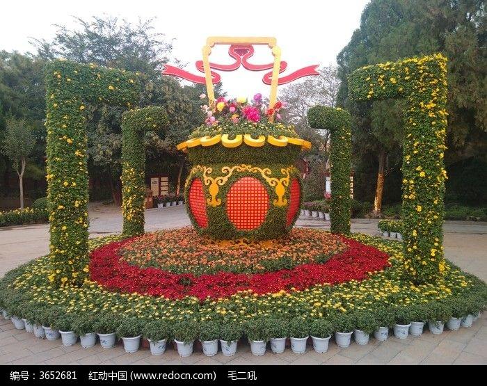 大型精美立体花坛造型绿雕