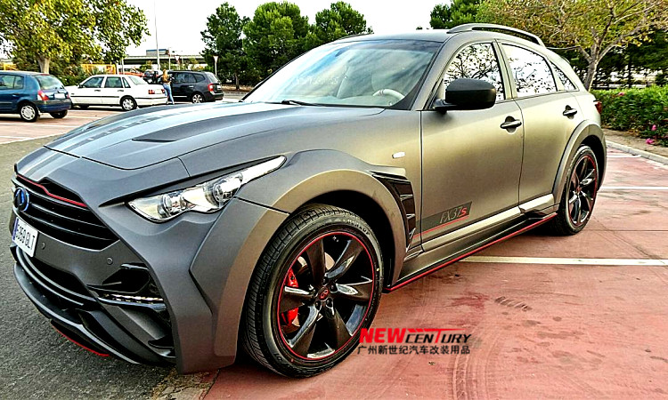 英菲尼迪fx35改装宽体大包围qx70改装轮眉机盖尾翼