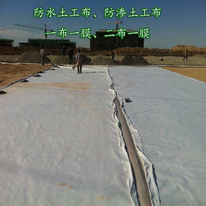 生產(chǎn)短纖針刺14Kn/m非織造800克復合土工膜布膜復合結構示例圖6