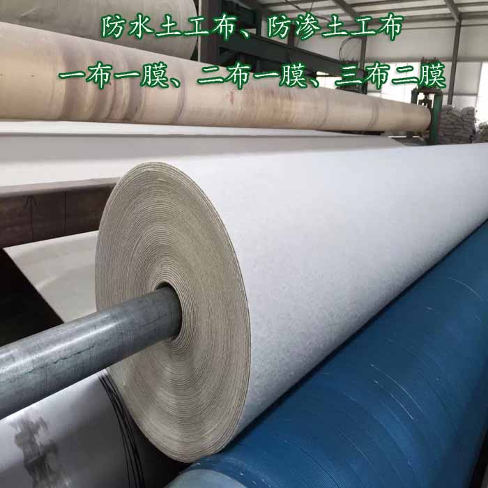 生產(chǎn)短纖針刺14Kn/m非織造800克復合土工膜布膜復合結構示例圖7