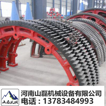 山磊机械1.24.5米铝灰皮带球磨机高锰钢衬板大齿轮配件