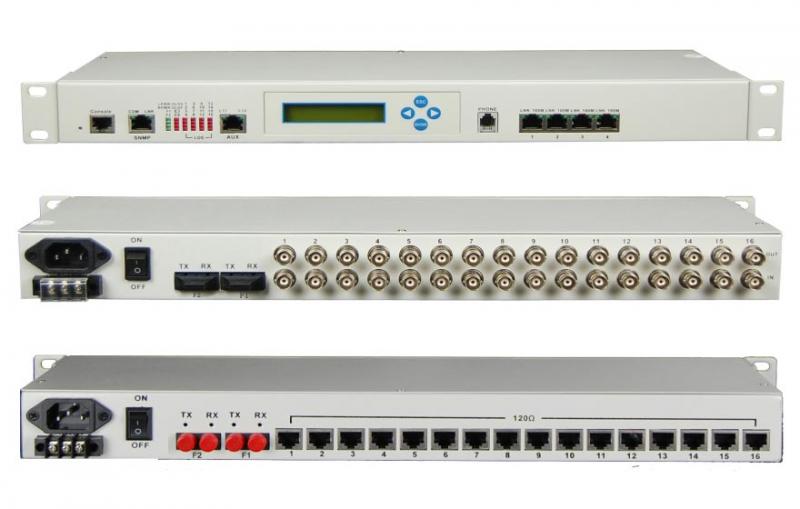 16E1+4GE 带LCD显示 PDH光端机 2M光端机 千兆以太网光端机