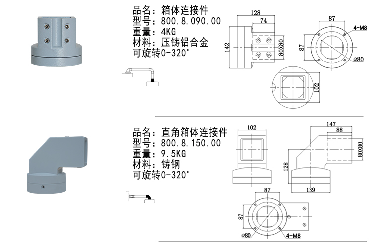 80系列重型承重悬臂系统吊臂铸钢