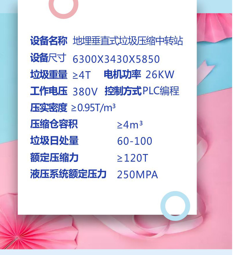 立体垃圾中转站落地式垃圾收集设备提升三缸四柱垃圾压缩处理机器