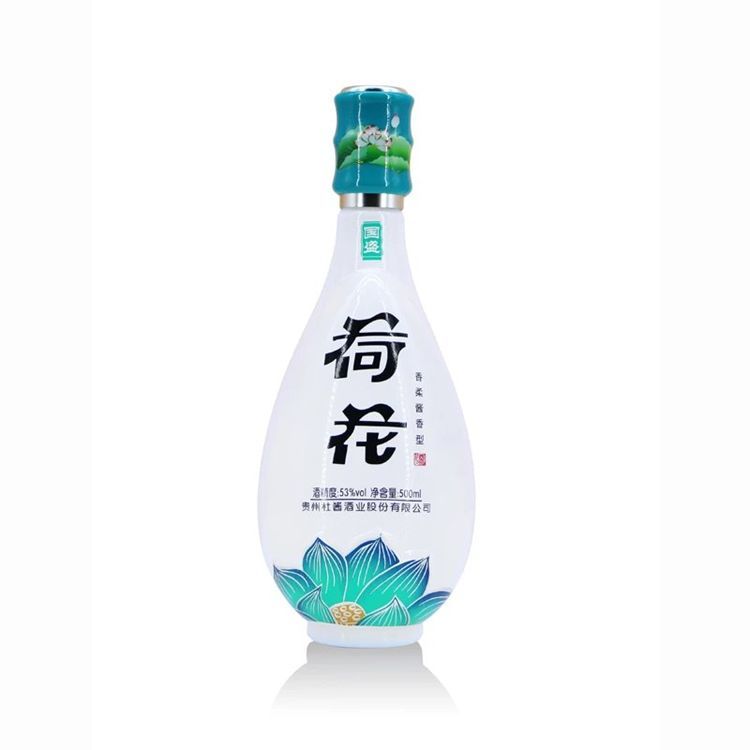 杜酱国盛荷花酒茅台镇53度香柔酱香型纯粮食白酒53度带杯500ml整箱6瓶