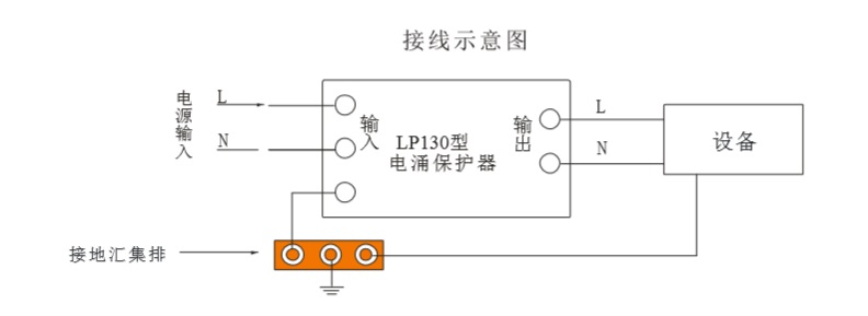 LT130型交流电源电涌保护器阿里电气连接