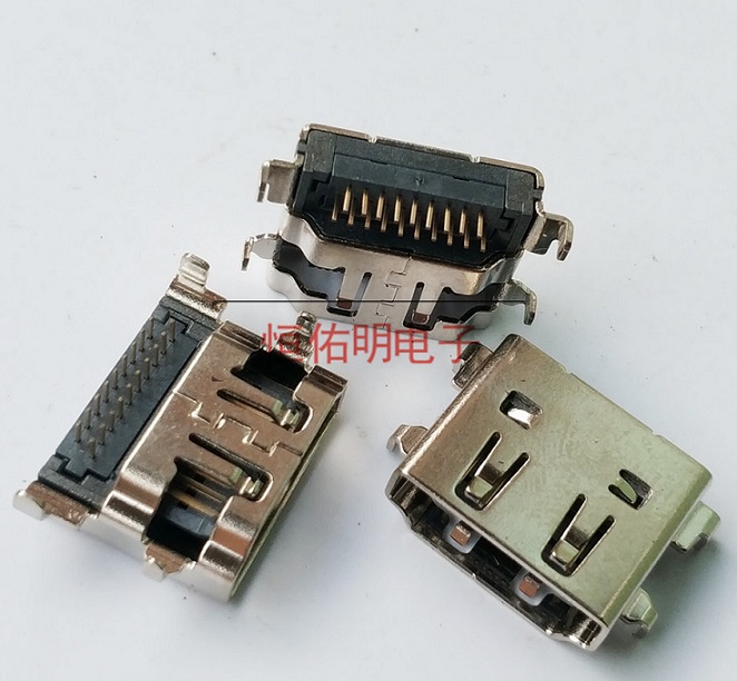 HDMI 19P 沉板母座 反向90度插板 板上高3.75mm 双排DIP.jpg