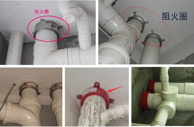 4条:高层建筑中明设排水塑料管道应按设计要求设置阻火圈或防火套管.