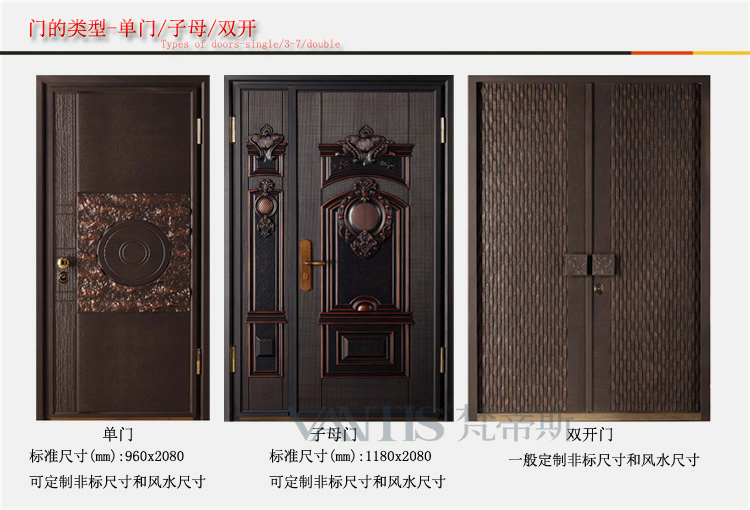 四世同堂vantis梵蒂斯原木装甲门甲级安全入户门
