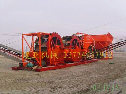 建亚机械JY-1200型轮式洗沙机洗沙干净产量高运行平稳等优势