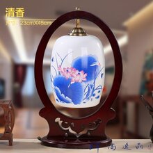 客厅仿古实木茶楼酒店别墅中式陶瓷吊灯卧室床头薄胎景德镇陶瓷台灯图片