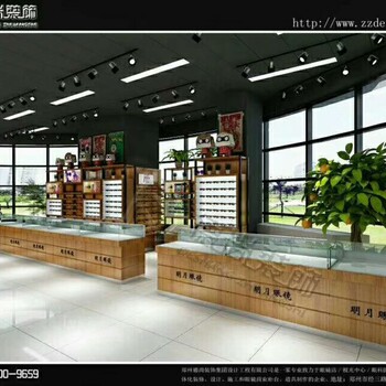 河南郑州眼镜店装修设计丨展柜展架制作厂家，免费出平面图