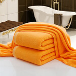 厂家500g橘色浴巾宾馆酒店浴巾自产自销供应