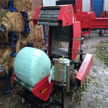 谷草苜蓿草自动打捆机玉米秸秆打捆包膜机圆捆青储饲料包膜机节能环保