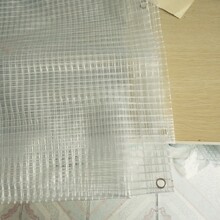 定制夹网布PVC网格帘防水防雨半透明大方格夹网布设备罩防尘罩专用
