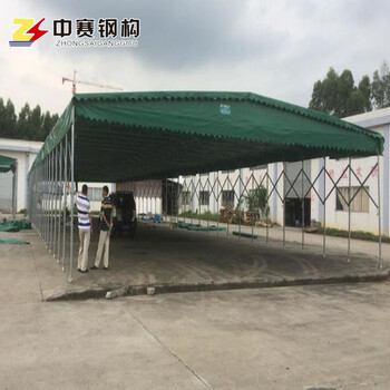 甘肃厂家直销大型仓储帐篷折叠物流蓬移动推拉雨棚户外伸缩遮阳蓬