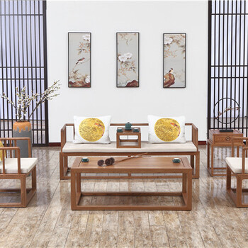 木言木语新中式实木沙发组合出售