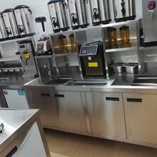 深圳茶饮设备批发冷藏冰柜操作台黑钛金水吧台精心制造厂家