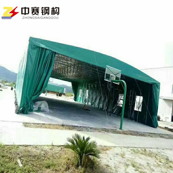 西安推拉雨棚厂家活动伸缩遮阳蓬折叠帐篷移动仓库蓬电动雨棚工地钢筋棚