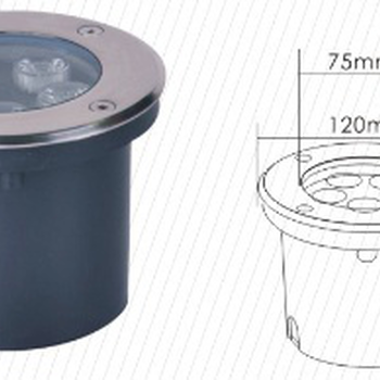 6W方形LED地埋灯100mm6W圆形LED地埋灯6W广场用地砖灯